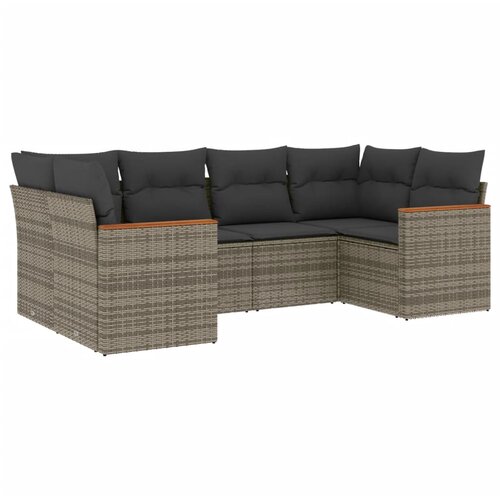 Maison Chic Seti vrtnega pohištva - Vrtna garnitura - Vrtni pohištvo set 6-delna z blazinami siv poli ratan, (21803857) Cene