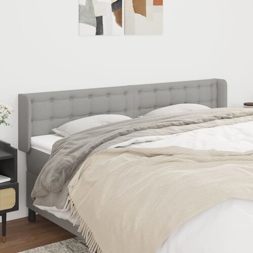  Uzglavlje s u&scaron;ima svjetlosivo 203x16x78/88 cm od tkanine Cijene