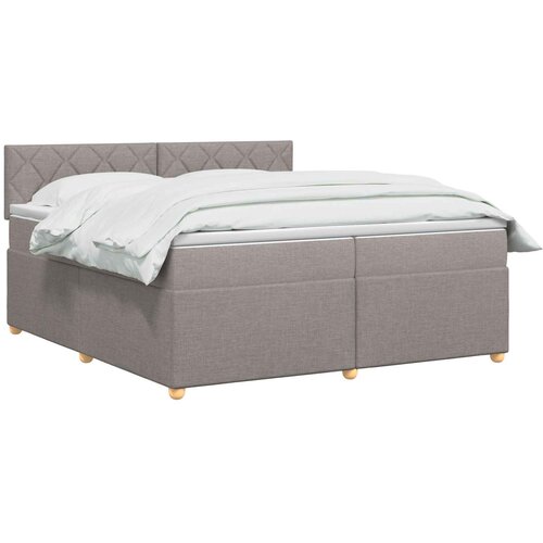  Boxspring krevet s madracem Sivosmeđa 200 x 200 cm Tkanina Slike