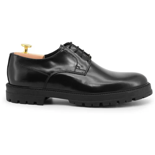 Duca di Morrone Nizki čevlji Italo - Leather Black Črna