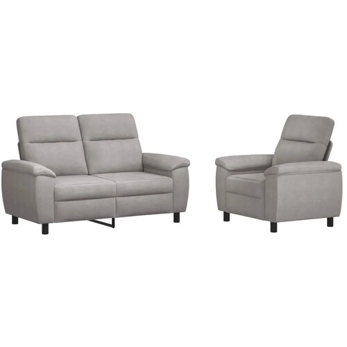  Set sofe 2 pcs Oblačnosiva Tkanina - Siva tkanina oblak 1-Sjedalo + 2-Sjedalo (120 cm) Slike
