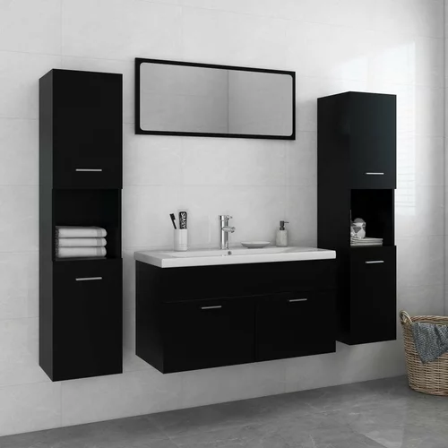  Komplet kopalniškega pohištva črne barve iverna plošča, (20918931)