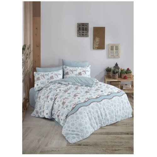 Mila Home Modra posteljnina za zakonsko posteljo/podaljšana z rjuho/4-delna 200x220 cm – Cene