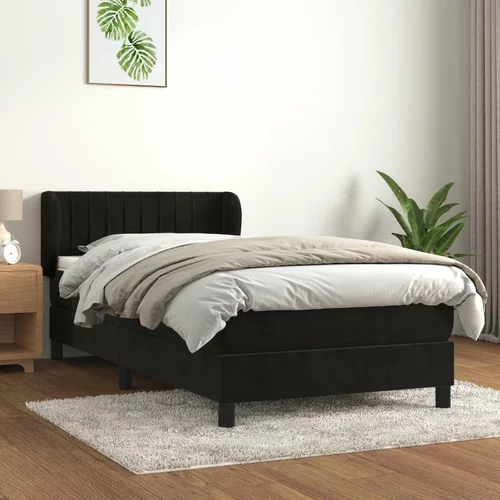 Box spring postelja z vzmetnico črna 80x200 cm žamet, (20894467)