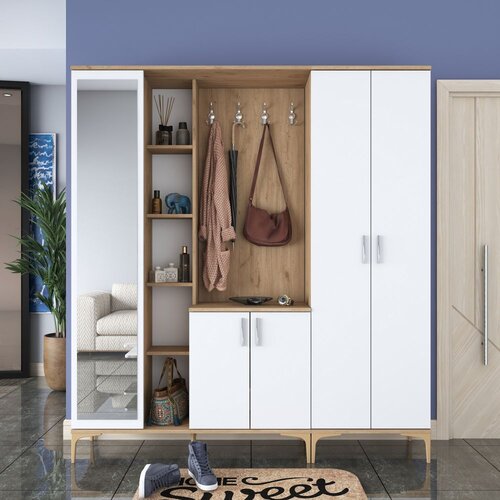 Woody Fashion EA131 - 2801 walnutwhite hall stand Slike