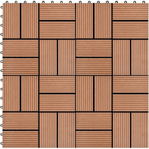vidaXL Talne plošče 22 kosov 30x30 cm 2 m² WPC rjave Cene