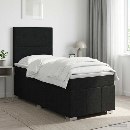  Boxspring krevet s madracem Crna 100 x 200 cm Tkanina Cijene