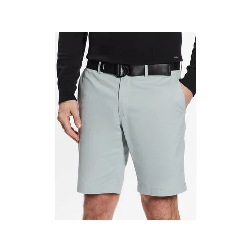 Calvin Klein Kratke hlače iz tkanine Modern Twill Slim Short Belt K10K111788 Modra Slim Fit
