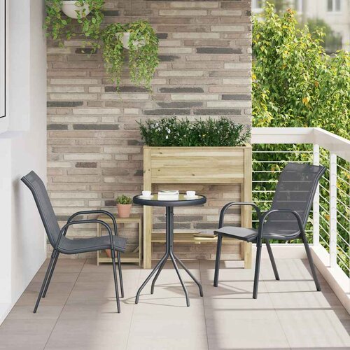 Bistro set za vrt 3 pcs Siva Čelik Cijene