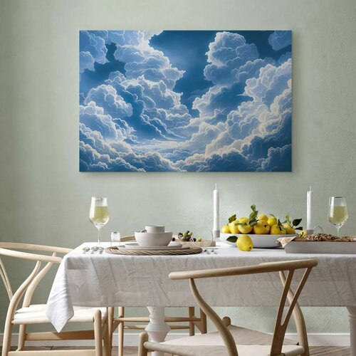  Slika - Blue Sky Breaking Through White Fluffy Clouds 60x40 Cijene
