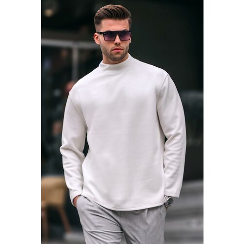 Madmext Ecru Turtleneck Oversize Men's Sweater 6114 Slike
