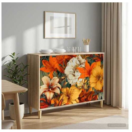 vidaXL Kreveta GENNEP Sonoma 102 x 33 x 75 cm Konstruirano drvo - Print ljiljana Cijene