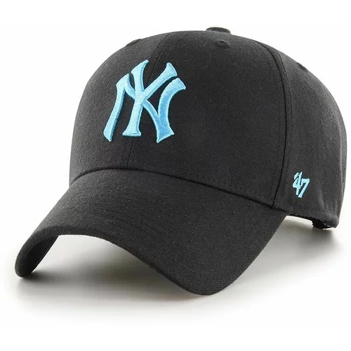 47 Brand Pamučna kapa sa šiltom MLB New York Yankees boja: crna, s aplikacijom