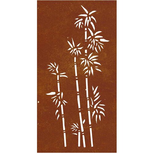  Vrtni zidni ukras 105 x 55 cm čelik COR-TEN s uzorkom bambusa Slike
