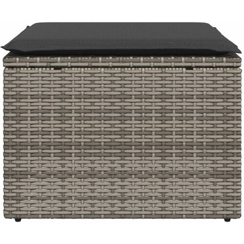  Vrtni tabure s jastukom sivi 55 x 55 x 37 cm od poliratana Siva Slike