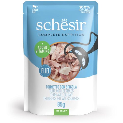 Schesir Cat Tuna z brancinom v želeju 85 g vrečka Slike