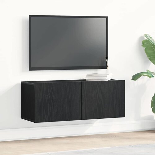 TV ormar 2 pcs Crni hrast 80 x 30 x 30 cm Konstruirano drvo Cene