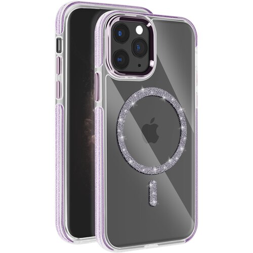 AVIZAR Ohi&scaron;je MagSafe za iPhone 11 Pro Silicone Glitter, Vijolična, (5000015908) Cene