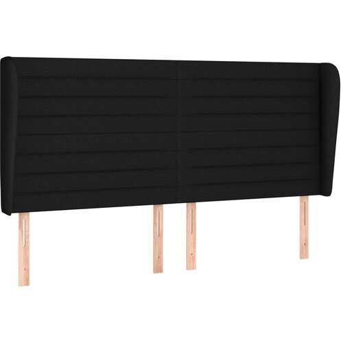 Maison Chic posteljno vzglavje - vzglavna omarica - nočna omarica z u&amp;scaron;esi črno 183x23x118/128 cm blago, (21709224) Slike