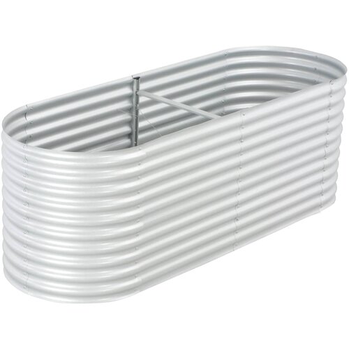 VidaXL Visoka greda 240x80x81 cm pocinkano jeklo srebrna Slike