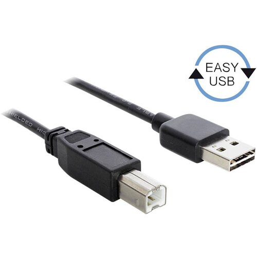 Delock USB 2.0 kabel [1x mo&scaron;ki konektor USB 2.0 tipa A - 1x mo&scaron;ki konektor USB 2.0 tipa B] 3 m črna primeren za obojestranski priključek , pozlačeni k, (20416025) Cene