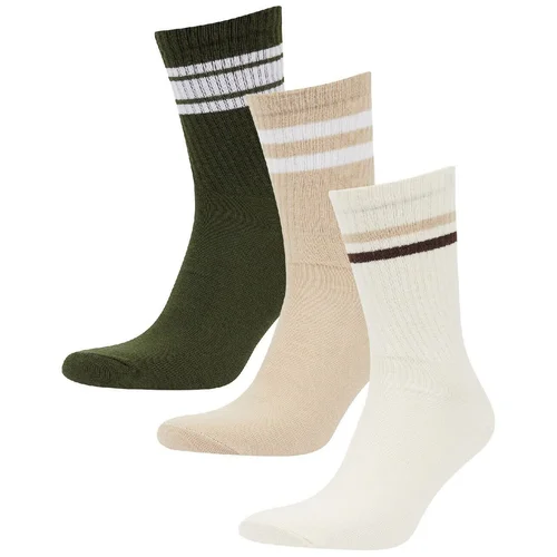 Defacto Men's Comfortable Elastic 3-Pack Cotton Long Socks