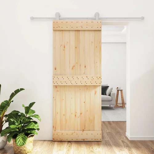 Klizna vrata s priborom za montažu 85 x 210 cm masivna borovina