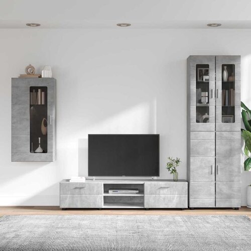  Set TV komoda FLORIN 3 kom. Betonski sivi Konstruirano drvo Slike