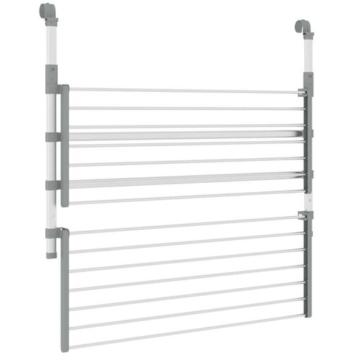  balkonsko stojalo za su&amp;scaron;enje perila 89x25x(60&amp;ndash;95) cm aluminij Slike