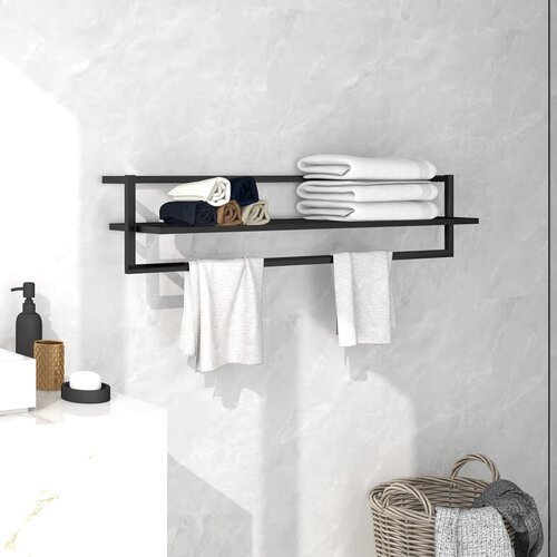 The Living Store Držalo za brisače črno 95x25x22 cm železo - Stojalo Za Brisače, (21750982) Slike