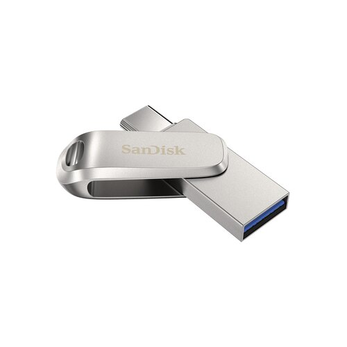 Sandisk USB C &amp;amp; USB DISK 64GB Ultra Dual LUXE, 3.1, srebrn, Type-A in C, kovinski, branje do 150MB/s (SDDDC4-064G-G46) Slike