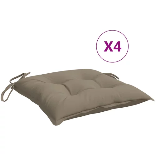 vidaXL Jastuci za stolice 4 kom smeđe-sivi 40 x 40 x 7 cm od tkanine