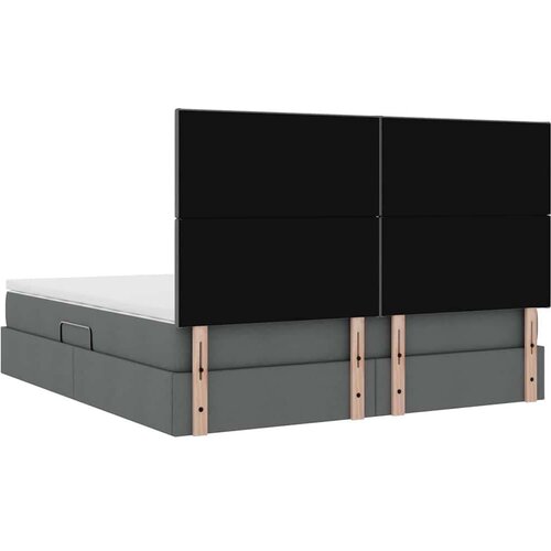  Krevet s od storage Tamno siva 160 x 200 cm Lažna koža Slike