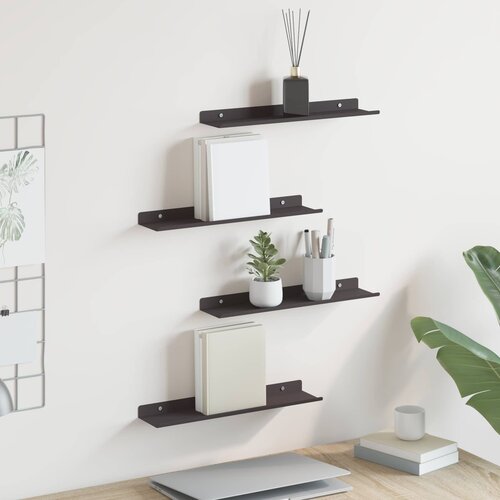  Lebdeća polica Zidne 4 pcs Crna 40 x 8,5 x 2,5 cm Čelik Cijene