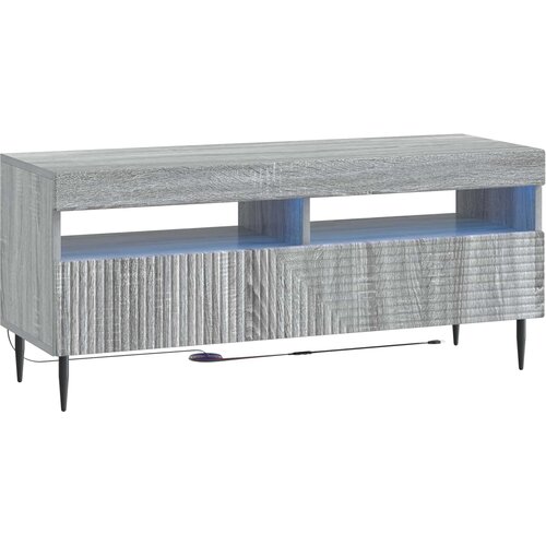  3-dijelni LED TV kabinet Siva Sonoma Konstruirano drvo Slike