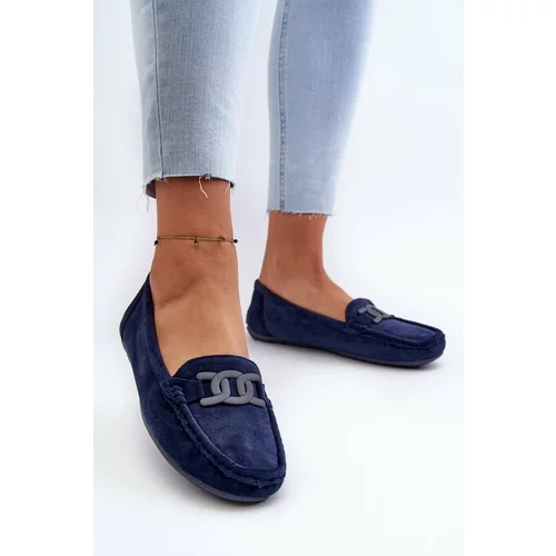 Kesi Women's Fashionable Suede Loafers Dark Blue Rabell