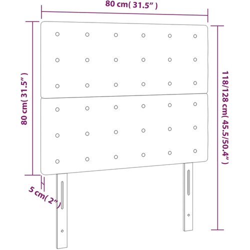  Uzglavlje Bijelo 80x5x118/128 cm Imitacija kože Slike