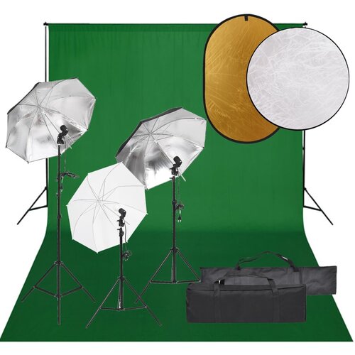 vidaXL komplet za foto studio z lučmi, ozadjem in odbojnikom Cene