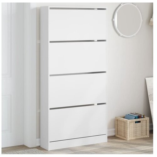 vidaXL Omarica za čevlje s 4 predali bela 80x21x163,5 cm Cene