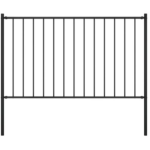 vidaXL Panel za ogradu sa stupovima čelični 1 7 x 1 25 m crni Cene