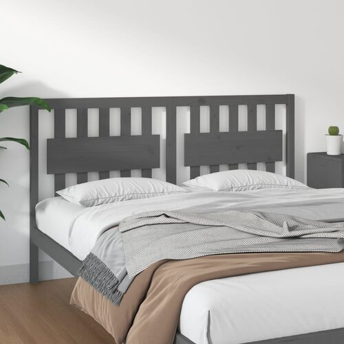  Uzglavlje za krevet sivo 155,5 x 4 x 100 cm od masivne borovine Cijene