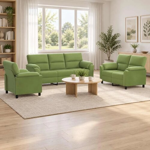  Set sofe 3 pcs Svijetlo zelena Bar&scaron;un - Svijetlo zelena 1-sjedalo + 2-sjedalo (120 cm) + 3-sjedalo Cijene