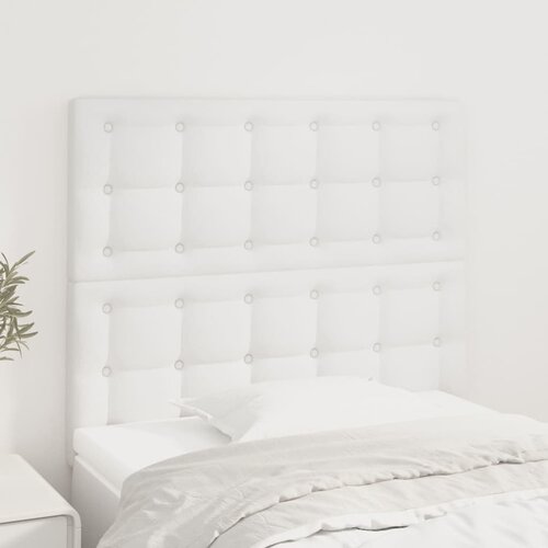 The Living Store Posteljno vzglavje 2 kosa belo 100x5x78/88 cm umetno usnje - Vzglavje, (21659729) Slike