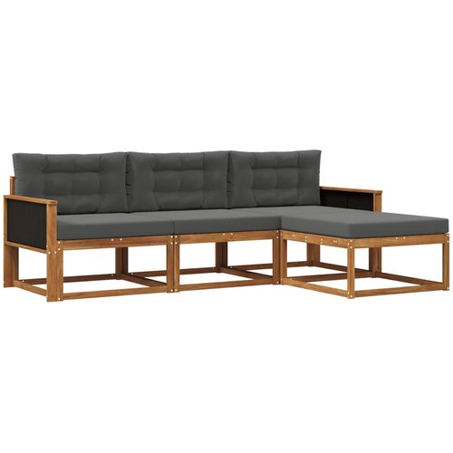  Set vanjskih sofa 4 kom. Prirodna i antracit Cene