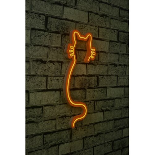 Wallity Cat - Yellow Yellow Decorative Plastic Led Lighting Cene