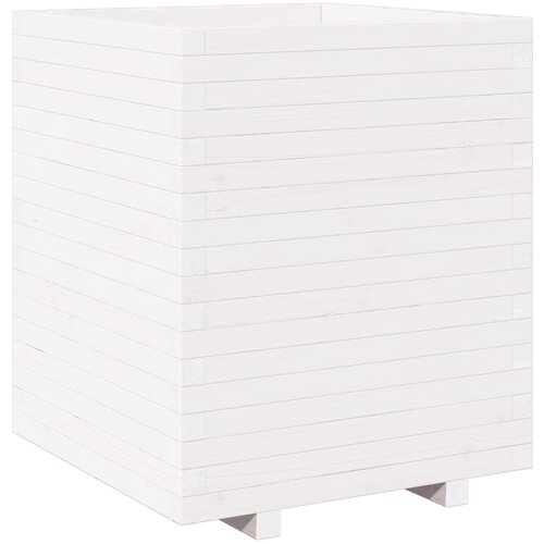 Maison Chic Vrtno cvetlično korito - Cvetlični Lonec belo 60x60x72,5 cm trdna borovina, (21789286) Slike