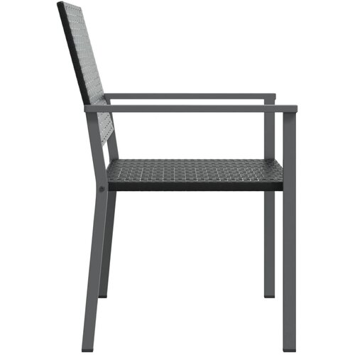  Vrtne stolice 2 kom crne 54 x 62,5 x 89 cm od poliratana Slike