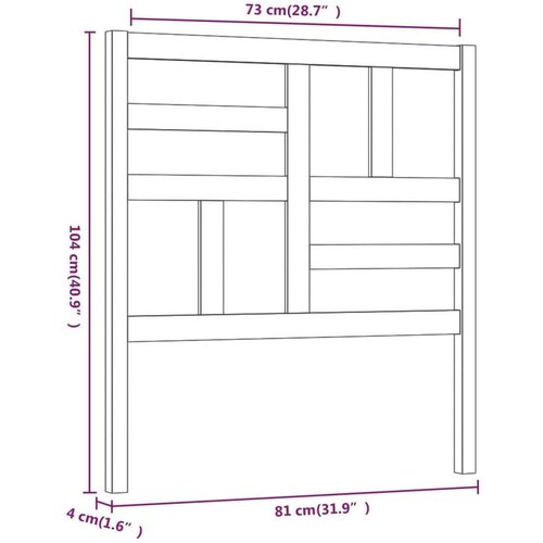  Uzglavlje za krevet 81 x 4 x 104 cm od masivne borovine Slike
