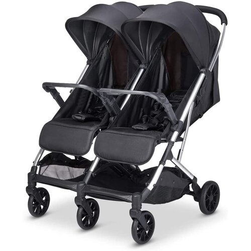 Babify Twin Air Gemelar, otroški voziček, lahek in kompakten, primeren za otroke s težo do 22 kg, svetlo siv Cene