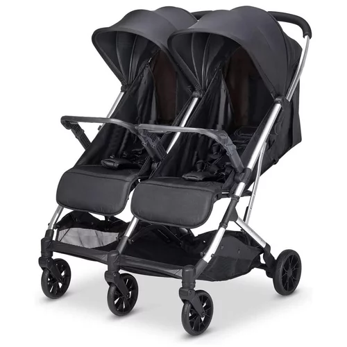Babify Twin Air Gemelar, otroški voziček, lahek in kompakten, primeren za otroke s težo do 22 kg, svetlo siv